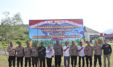 Tanam Raya Jagung Serentak Nasional, Polres Lingga Siap Dukung Swasembada Pangan