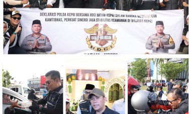 Kapolda Kepri Irjen Pol Asep Safrudin Bersama HDCI Batam Kepri Berbagi Helm dan Takjil di Jalan Raya