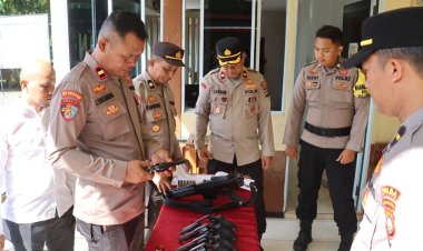 Polres Lingga Pastikan Kelayakan Senjata Api Dinas Melalui Pengecekan Berkala
