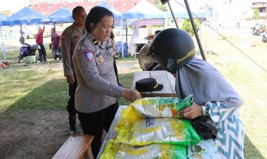 Polres Lingga Hadirkan Solusi Kebutuhan Pokok, Gerakan Pangan Murah Diserbu Warga