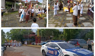 Polsek Sekupang Laksanakan Pengamanan Upacara Melasti Menyambut Hari Suci Nyepi di Pura Agung Amerta Bhuana