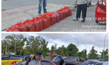 Gagak Hitam Kepri Tebar Kepedulian Ramadan, Bagikan Takjil kepada Masyarakat