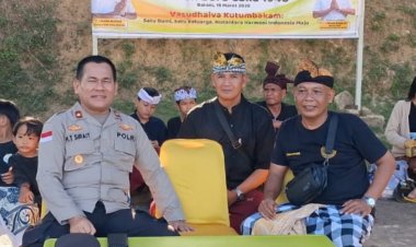 Polsek Sekupang Amankan Pawai Ogoh-Ogoh Tawur Agung Kesanga di Pura Agung Amerta Bhuana