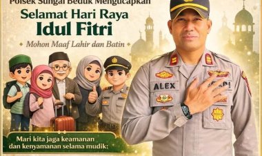 Polsek Sungai Beduk Berikan Himbauan Kamtibmas Selama Libur Mudik Idul Fitri 1447 H