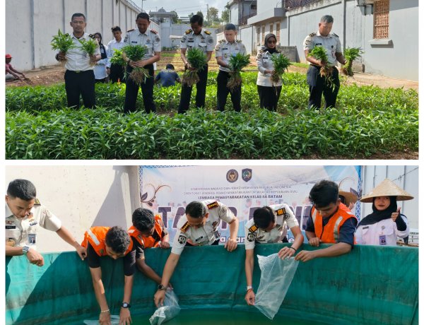 Produktif dan Berdampak, Lapas Batam Panen Kangkung dan Kembangkan Budidaya Lele