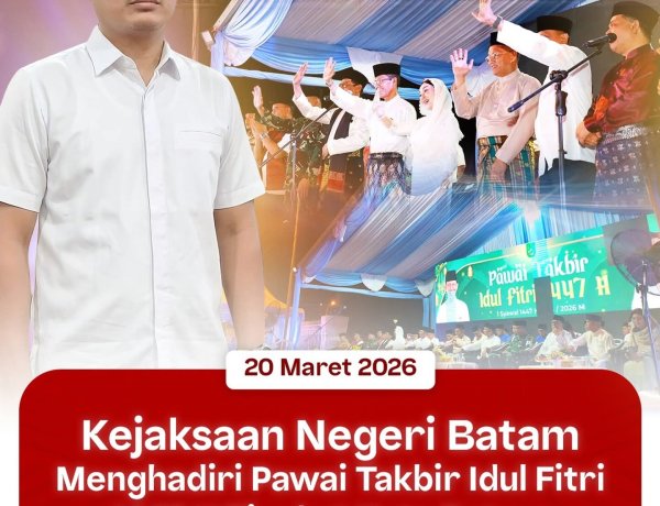 Staf Intelijen Kejari Batam Hadiri Pawai Takbir Idul Fitri 1447 H di Dataran Engku Puteri