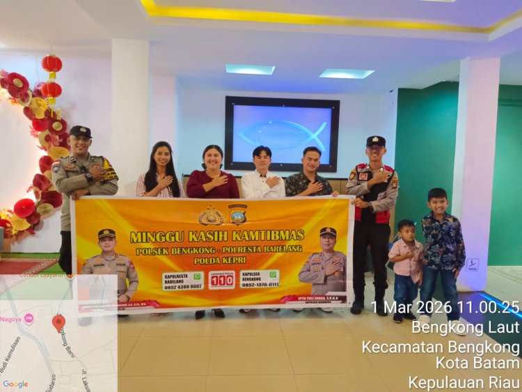 Polsek Bengkong Gelar Minggu Kasih Kamtibmas Bersama Jemaat Gereja di Bengkong Laut