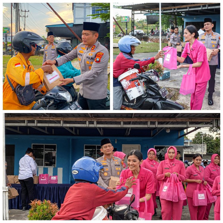 Kapolres Bintan dan Bhayangkari Tebarkan Kebahagiaan Lewat Takjil Gratis