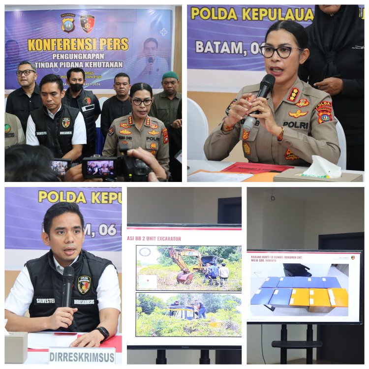 POLDA KEPRI UNGKAP TINDAK PIDANA KEHUTANAN TERKAIT PENGUASAAN 294 HEKTAR LAHAN KONSERVASI DI TAMAN BURU REMPANG