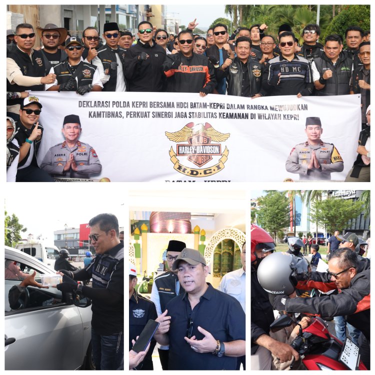 Kapolda Kepri Irjen Pol Asep Safrudin Bersama HDCI Batam Kepri Berbagi Helm dan Takjil di Jalan Raya