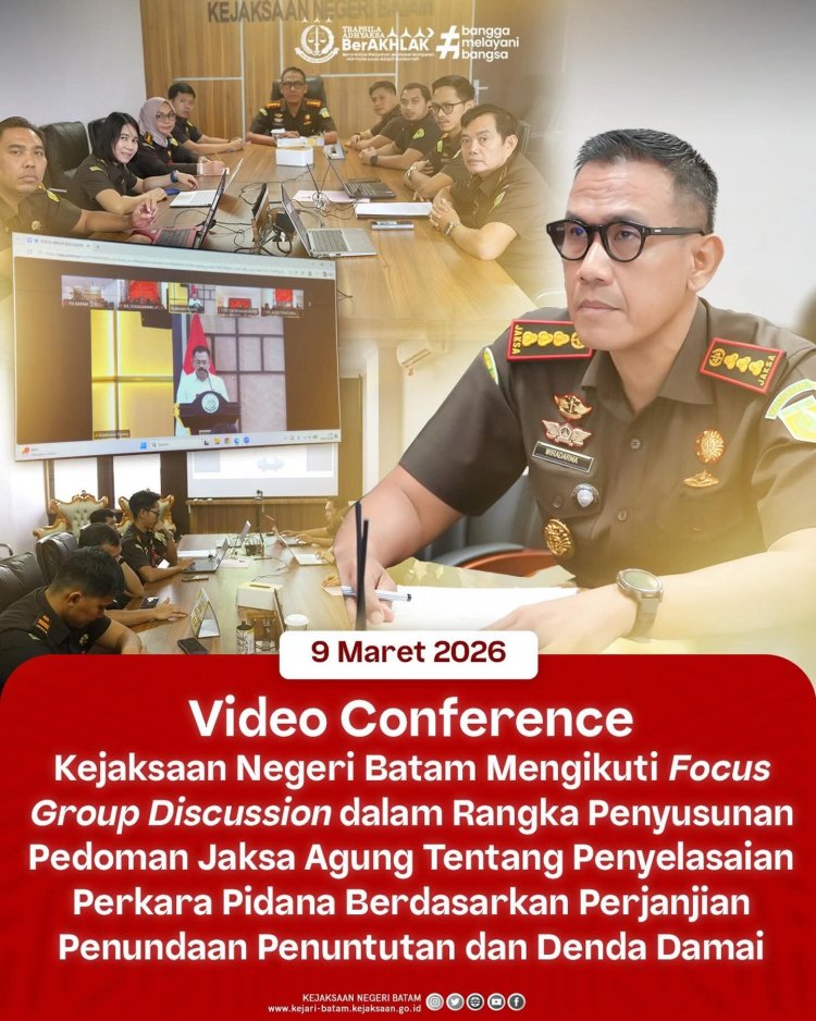 Kejari Batam Ikuti FGD Penyusunan Pedoman Jaksa Agung Terkait Penundaan Penuntutan dan Denda Damai