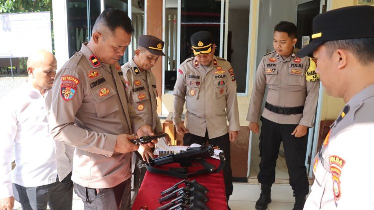 Polres Lingga Pastikan Kelayakan Senjata Api Dinas Melalui Pengecekan Berkala