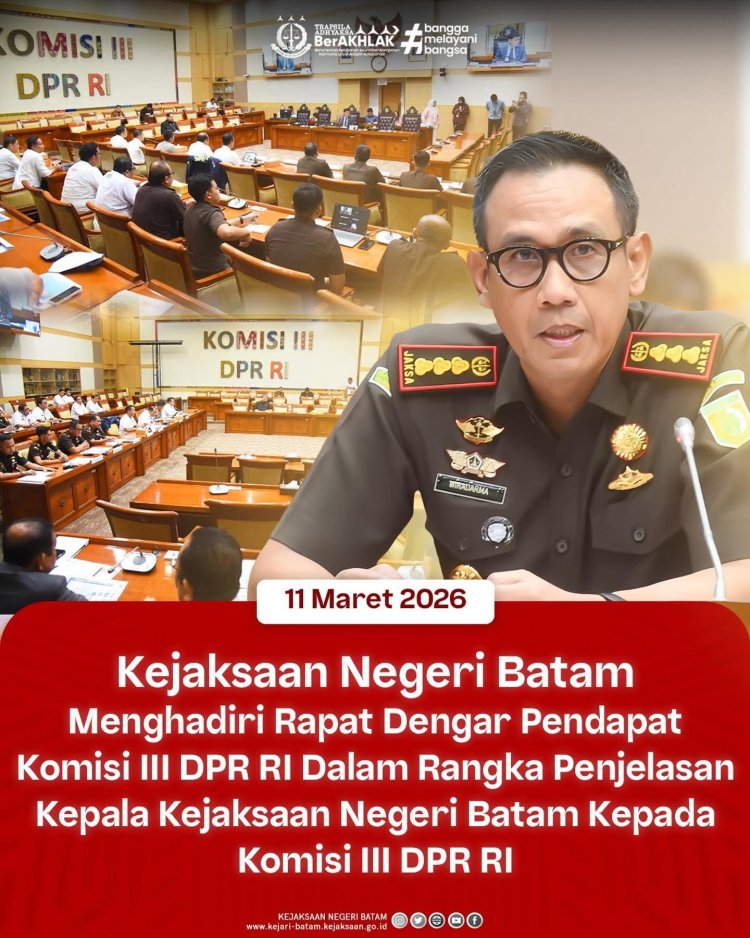 Kajari Batam Hadiri RDP Komisi III DPR RI Bahas Penanganan Kasus Narkotika 2 Ton di Batam