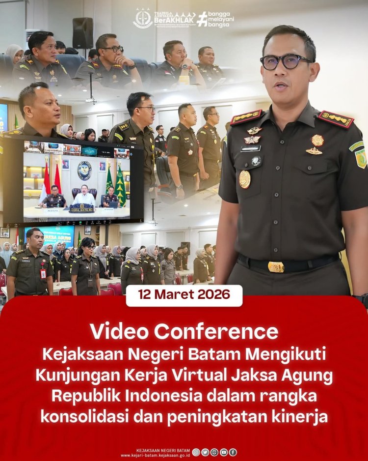 Kejari Batam Ikuti Kunjungan Kerja Virtual Jaksa Agung RI, Bahas Konsolidasi dan Peningkatan Kinerja