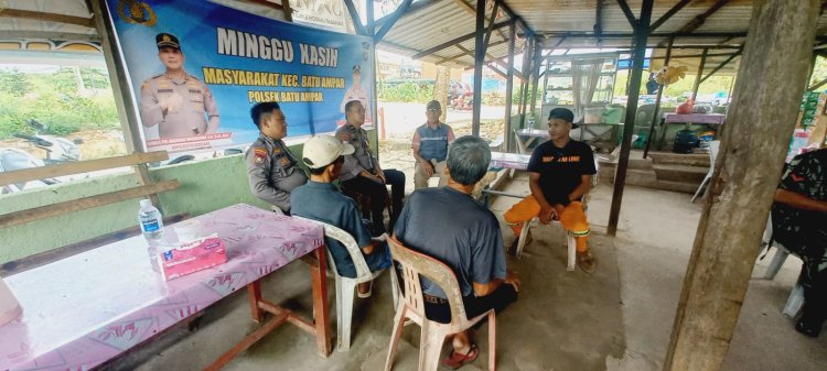 Minggu Kasih Kamtibmas Polsek Batu Ampar Bersama Warga Tanjung Sengkuang, Ajak Jaga Kamtibmas demi Mudik Aman, Keluarga Bahagia