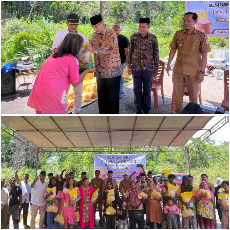 Ismeth Abdullah Salurkan Bantuan Sembako untuk Warga Kurang Mampu di Kampung Suka Jaya