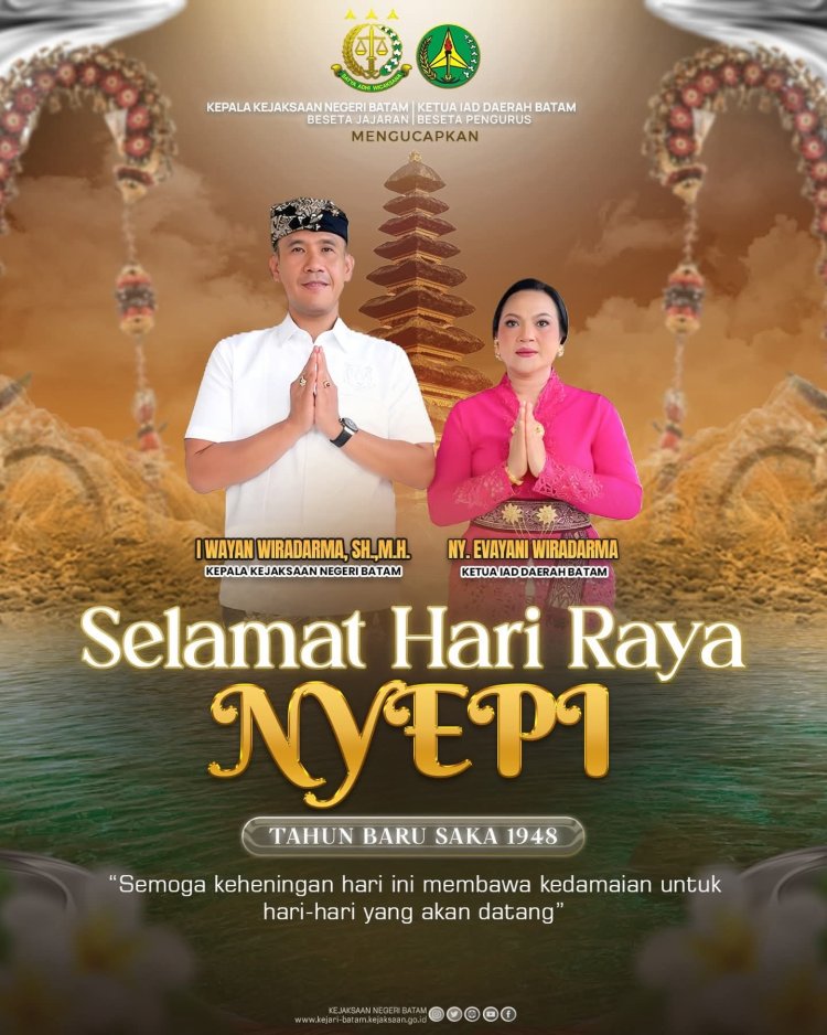 Kejari Batam Sampaikan Ucapan Selamat Hari Raya Nyepi 1948 Saka