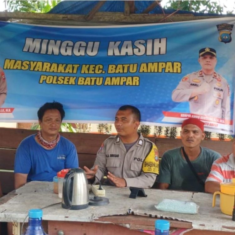 Minggu Kasih Polsek Batu Ampar, Ajak Warga Batu Merah Jaga Kamtibmas Jelang Mudik Lebaran