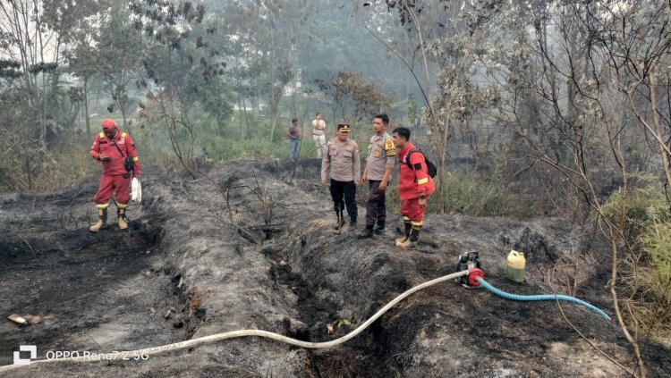 Kebakaran Hutan Lindung Terjadi di Kawasan Pemakaman Sei Temiang, Polsek Sekupang Turun Langsung Lakukan Pemadaman