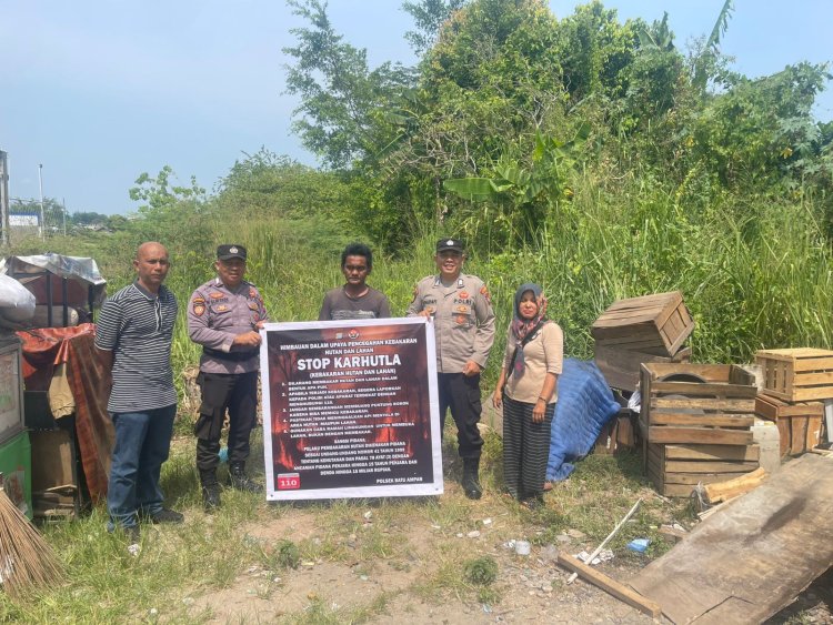 Polsek Batu Ampar Gencarkan Patroli dan Himbauan Pencegahan Karhutla di Lahan Kosong