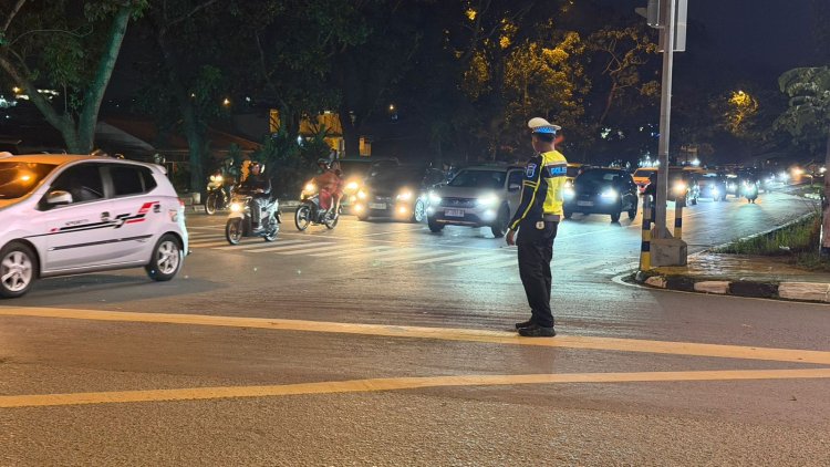 Ciptakan Lalu Lintas Aman dan Tertib, Satlantas Polresta Barelang Intensifkan Strong Point Malam