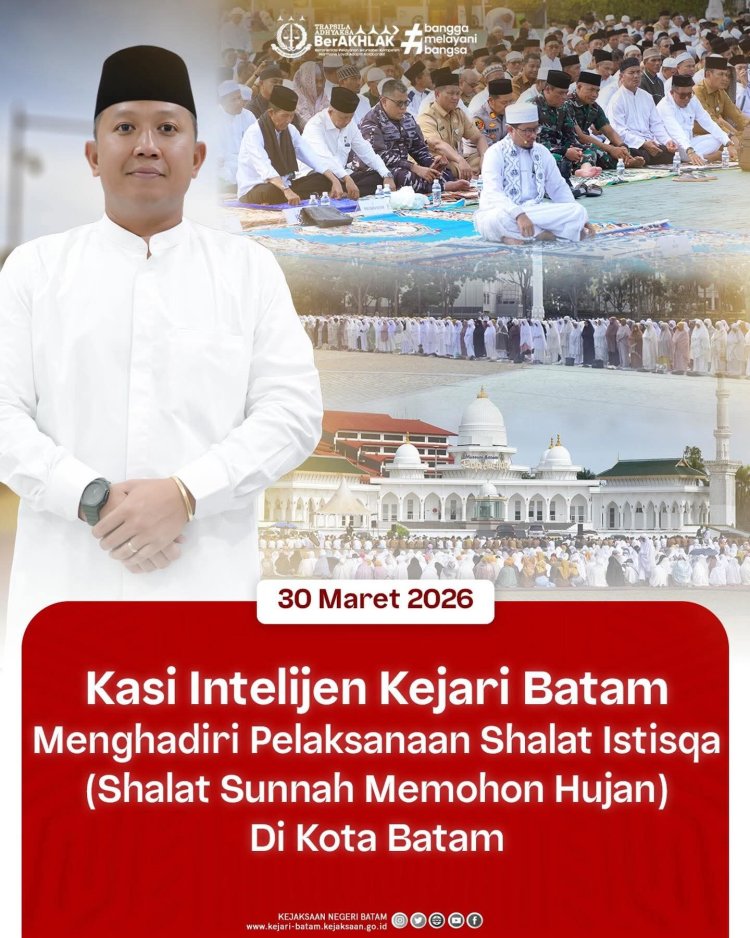 Kasi Intel Kejari Batam Hadiri Shalat Istisqa di Dataran Engku Puteri