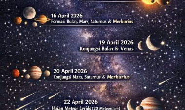 BERITA INFO ASTRONOMI: SERBUAN FENOMENA LANGIT MENARIK DI APRIL 2026