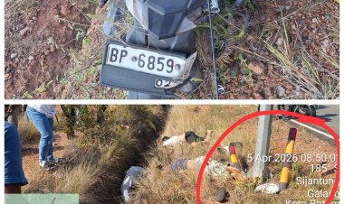 KECELAKAAN LALU LINTAS: Sepeda Motor Tabrak Tiang Listrik, Tiga Orang Meninggal Dunia di Bukit Bismillah Galang Batam