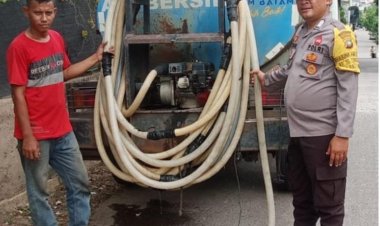 Hari Ke-73 Distribusi Air Bersih di Tanjung Sengkuang dan Batu Merah Dipastikan Aman oleh Polsek Batu Ampar