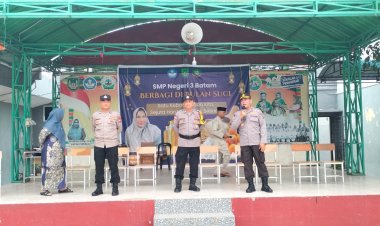 Bhabinkamtibmas Polsek Sekupang Berikan Penyuluhan Kenakalan Remaja dan Tertib Berlalu Lintas di SMPN 3 Batam