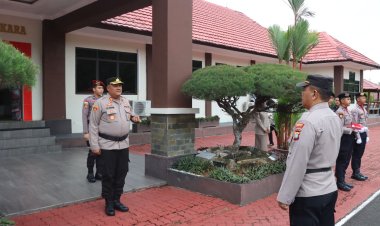 Diguyur Hujan, Upacara Hari Kesadaran Nasional Polres Lingga Tetap Khidmat