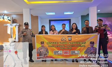 Polsek Bengkong Gelar Minggu Kasih Kamtibmas di Gereja GBI Tabgha, Pererat Silaturahmi dengan Jemaat