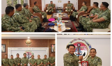 Perkuat Supremasi Hukum di Lingkungan TNI, Dankodaeral IV Terima Courtesy Call Kababinkum dan HAM TNI