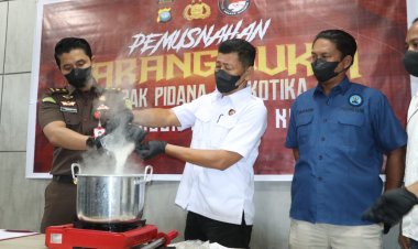 Satresnarkoba Polres Karimun Musnahkan Sabu Seberat 344,44 Gram