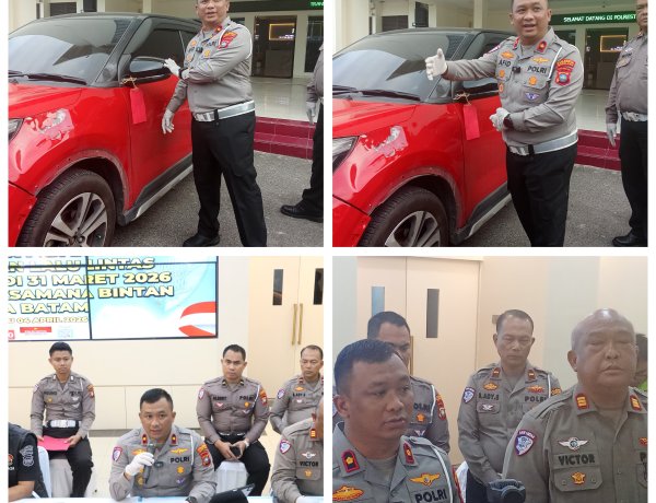 Satlantas Polresta Barelang Gelar Konferensi Pers Penanganan Kecelakaan di Dekat SD Negeri 001 Batam Kota