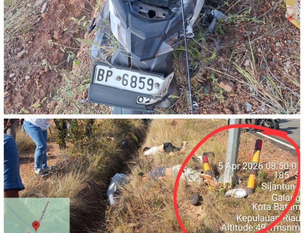 KECELAKAAN LALU LINTAS: Sepeda Motor Tabrak Tiang Listrik, Tiga Orang Meninggal Dunia di Bukit Bismillah Galang Batam