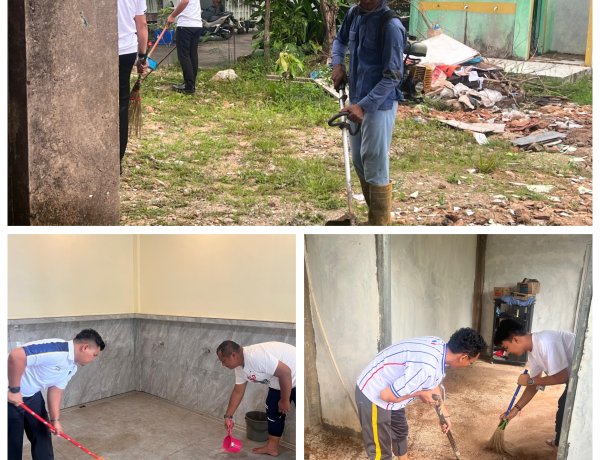 Semangat HBP ke-62, Rutan Batam dan UPT Pemasyarakatan Gelar Aksi Bersih Masjid Syahrom Ba’dawi