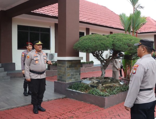 Diguyur Hujan, Upacara Hari Kesadaran Nasional Polres Lingga Tetap Khidmat