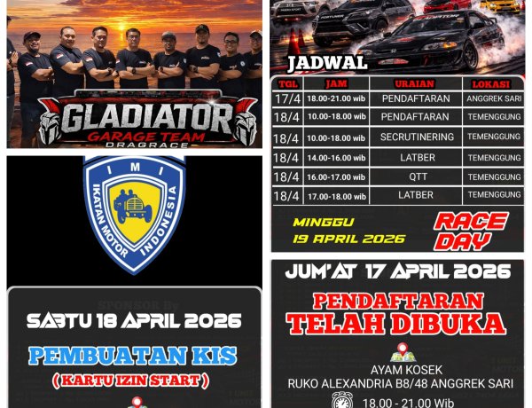 Gladiator Garage Team Siap Gelar Ajang Drag Race Gladiator Drag Fast di Batam
