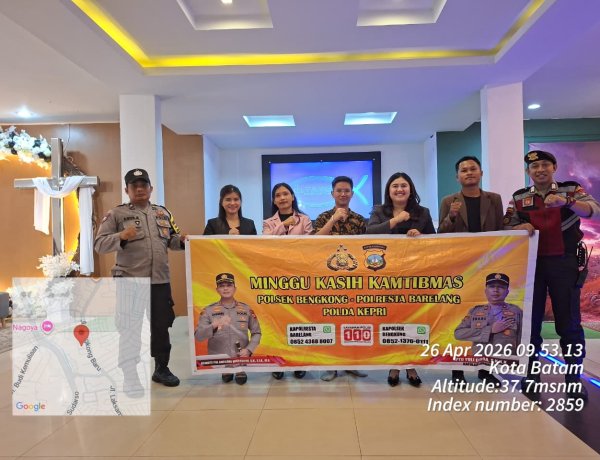 Polsek Bengkong Gelar Minggu Kasih Kamtibmas di Gereja GBI Tabgha, Pererat Silaturahmi dengan Jemaat
