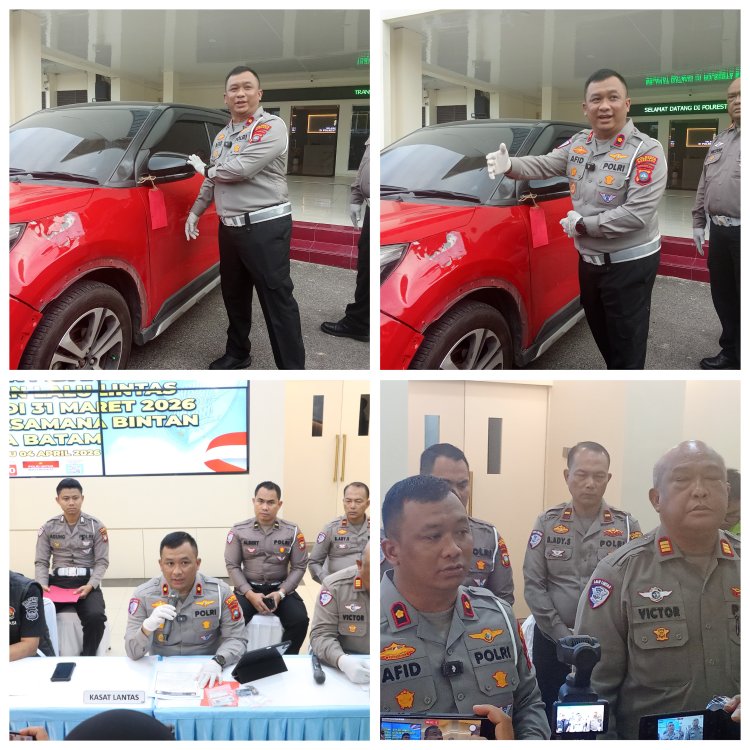 Satlantas Polresta Barelang Gelar Konferensi Pers Penanganan Kecelakaan di Dekat SD Negeri 001 Batam Kota