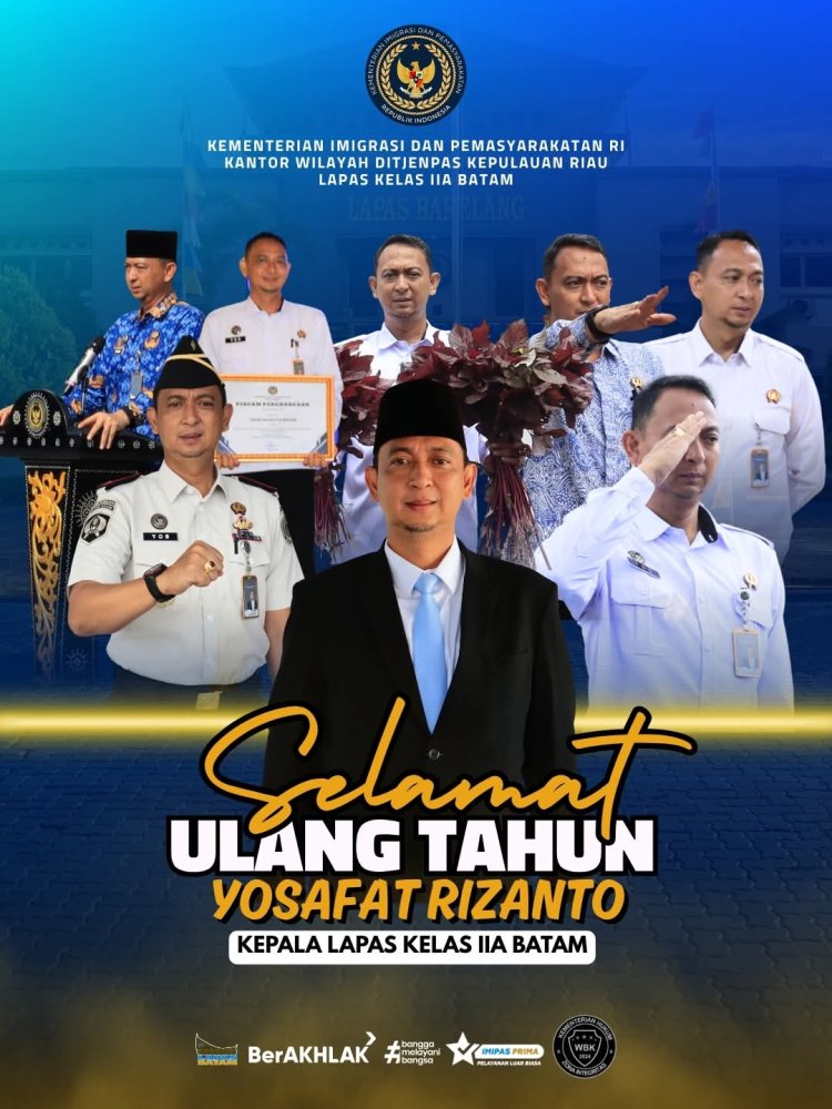 Kalapas Batam Yosafat Rizanto Rayakan Ulang Tahun ke-46, Keluarga Besar Lapas Sampaikan Doa dan Harapan