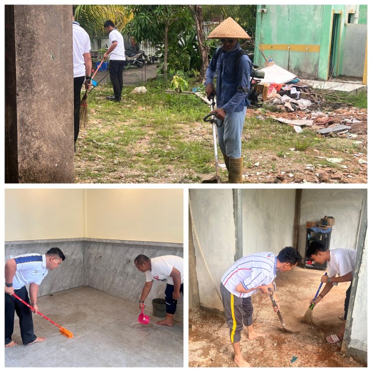 Semangat HBP ke-62, Rutan Batam dan UPT Pemasyarakatan Gelar Aksi Bersih Masjid Syahrom Ba’dawi
