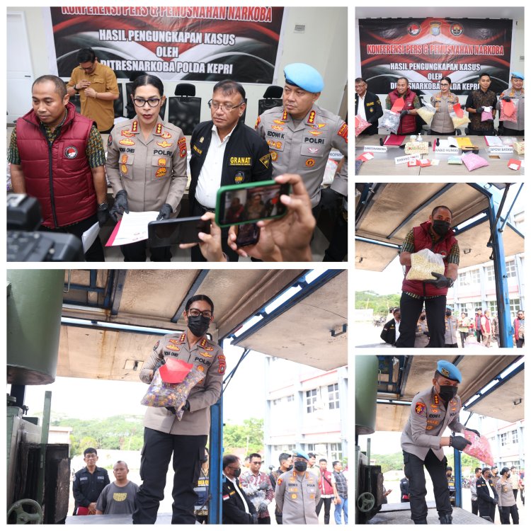 Tiga Bulan Terakhir, Ditresnarkoba Polda Kepri Ungkap Kasus Narkotika dan Lakukan Pemusnahan Barang Bukti