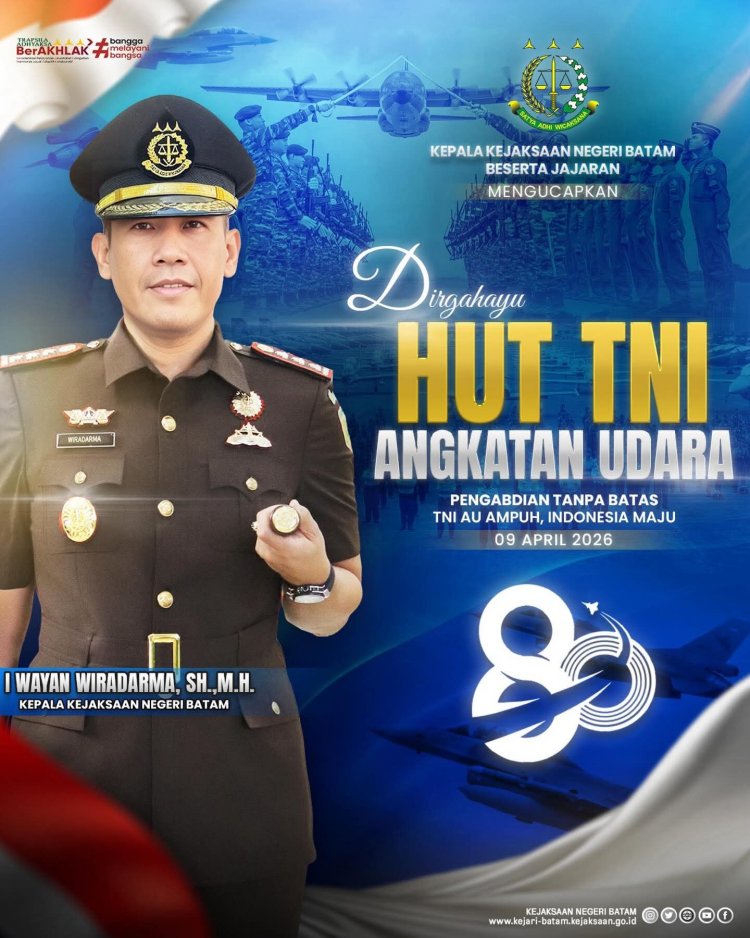 Kejari Batam Sampaikan Ucapan Dirgahayu ke-80 TNI AU