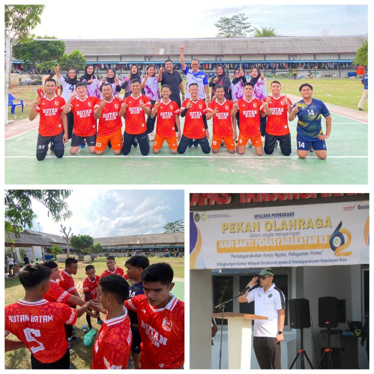 Rutan Batam Tampil Superior, Raih Juara 1 Voli di Ajang HBP se-Kepri