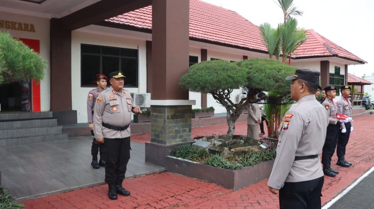 Diguyur Hujan, Upacara Hari Kesadaran Nasional Polres Lingga Tetap Khidmat