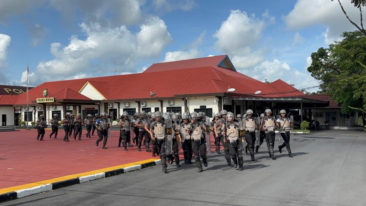 Pastikan May Day Aman, Polres Bintan "Panaskan" Pasukan Dalmas di Lapangan