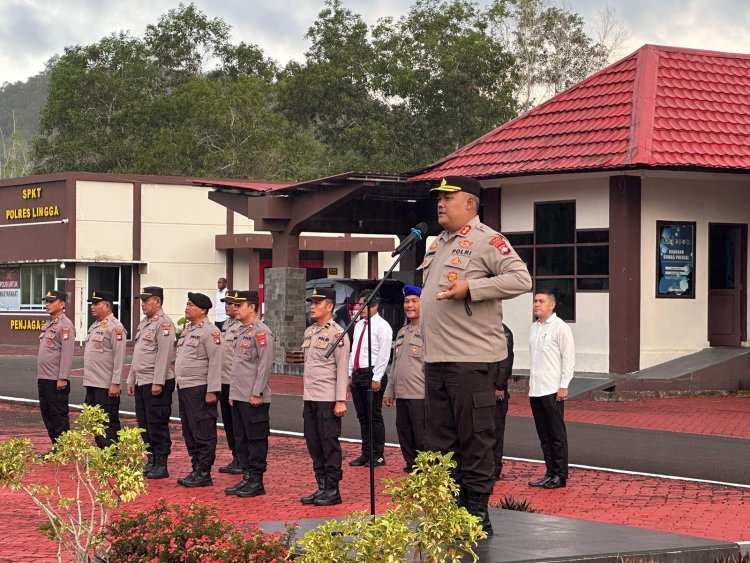Kapolres Lingga Tekankan Disiplin dan Integritas Personel dalam Apel Pagi