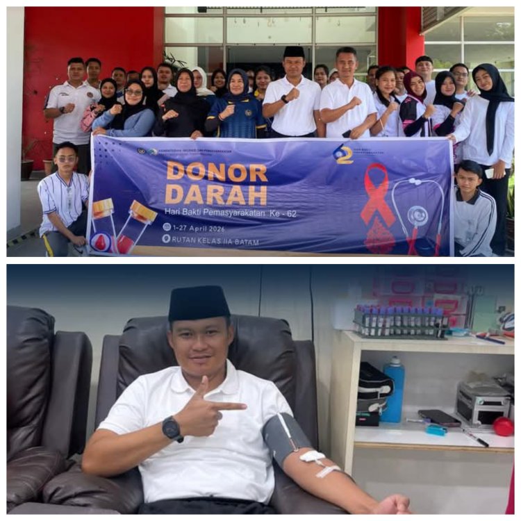 Setetes Darah untuk Kemanusiaan, Rutan Batam Rayakan HBP ke-62 dengan Aksi Nyata